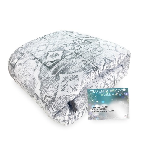 SORRENTO BOW © QUILT Grey Winter Duvet made in Italy