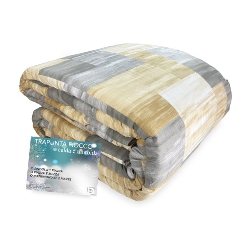 QUILT BOW © CHECK Edredón Nórdico de invierno beige hecho en Italia