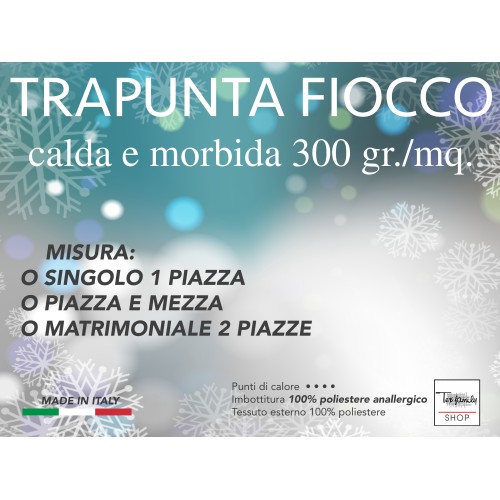 TRAPUNTA FIOCCO © ELFI Rossi Piumone Invernale made in Italy