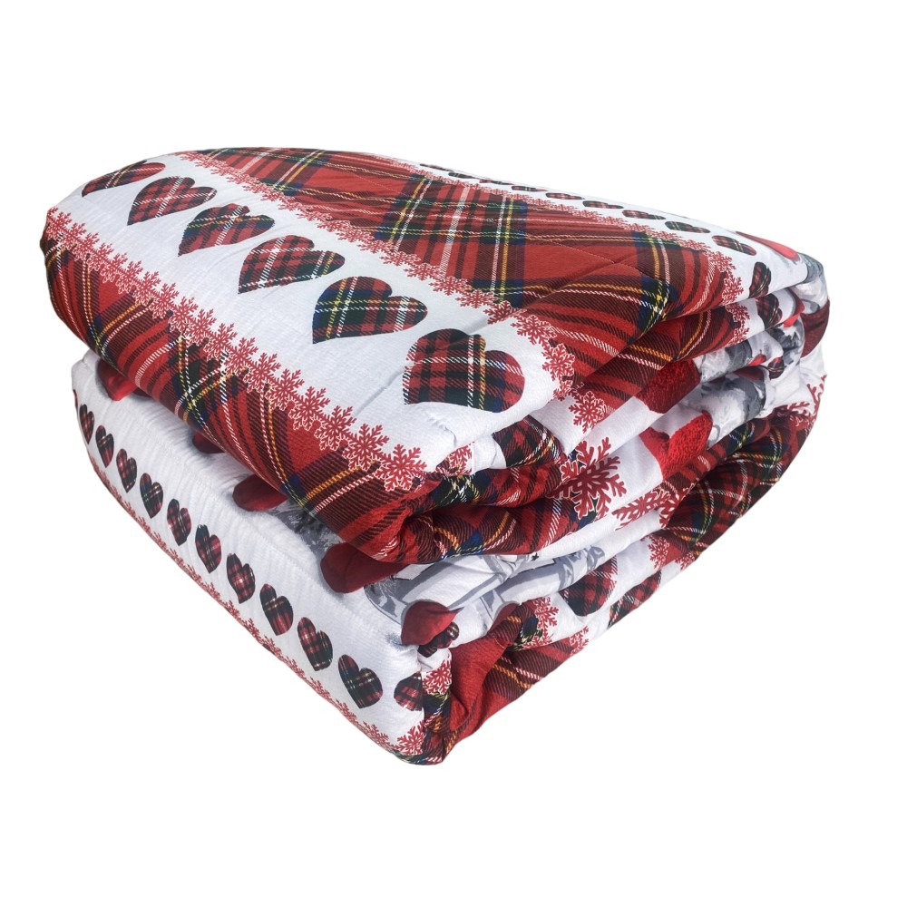 EDREDÓN © LAZO ELFOS Edredón rojo de invierno hecho en Italia