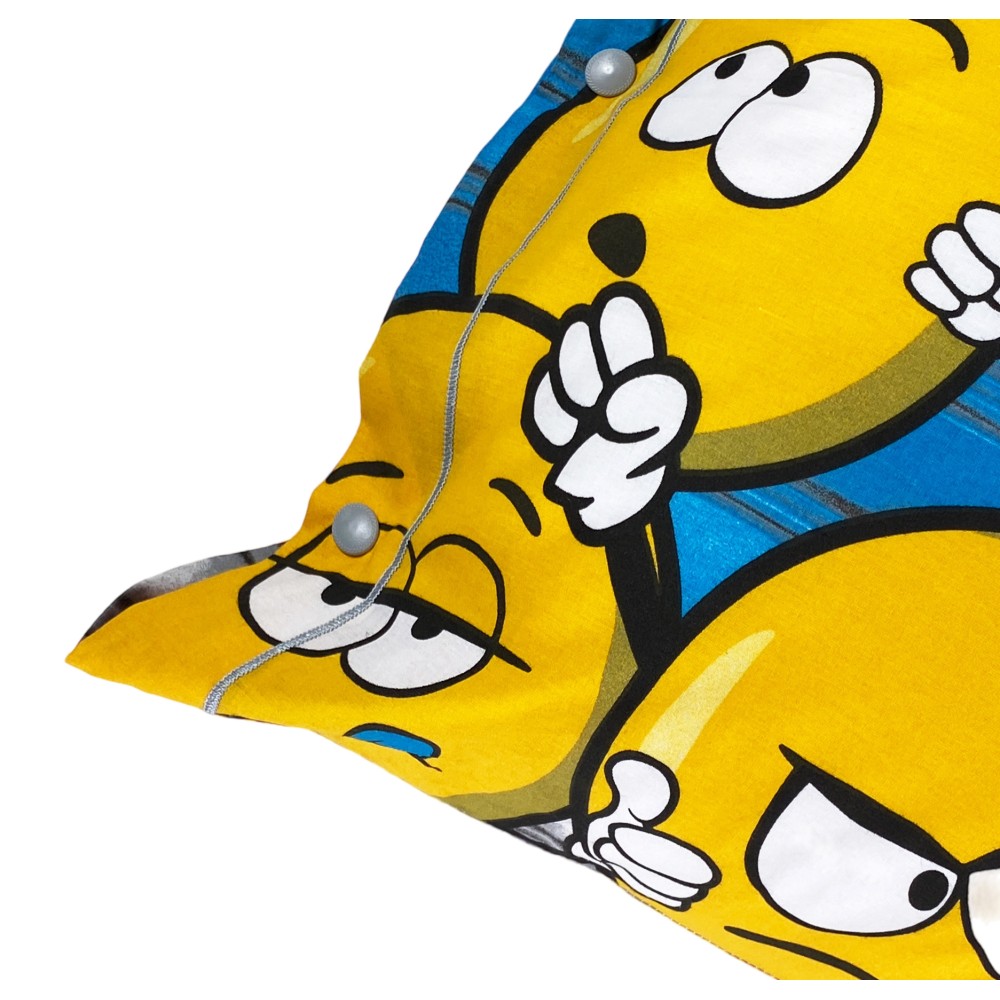 Smileys de housse de couette EMOJI NOUVEAU en Pur Coton Made in Italy