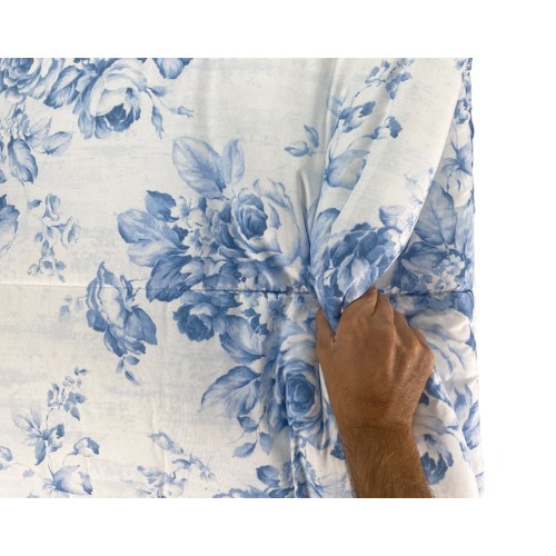 EDREDÓN DE LAZO © BARROCO Edredón de invierno azul hecho en Italia