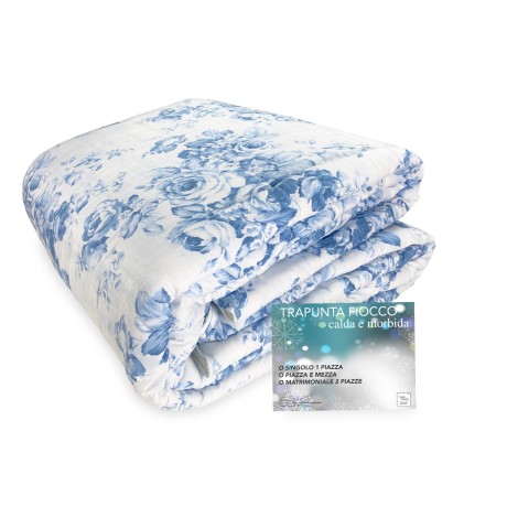 Couette fleurie bleue couette