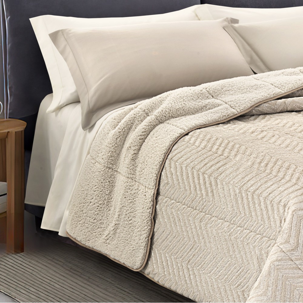 Suave Piel Sintética QUILT Beige SPIKE 2 Camas Dobles