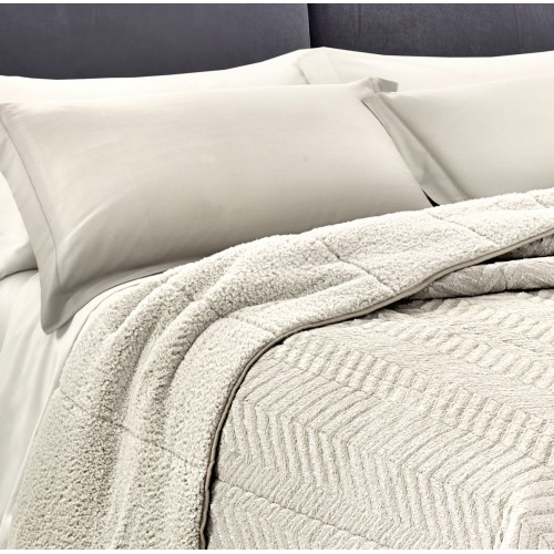 COUETTE en fausse fourrure douce SPIGA Light Cream 2 Double