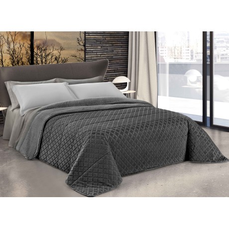 Couette en fourrure écologie gris anthracite