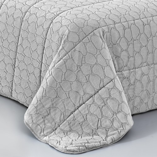 Soft Faux Fur QUILT PETRA Grey 2 Doubles Double