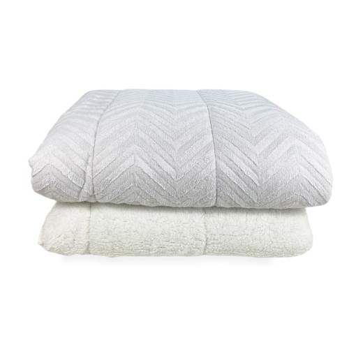 Piel sintética suave QUILT crema ligera 2 cuadrados dobles