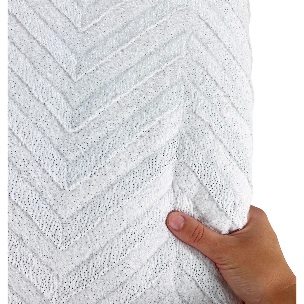 Weiches Kunstfell QUILT Hellcreme 2 Quadrate Doppelt