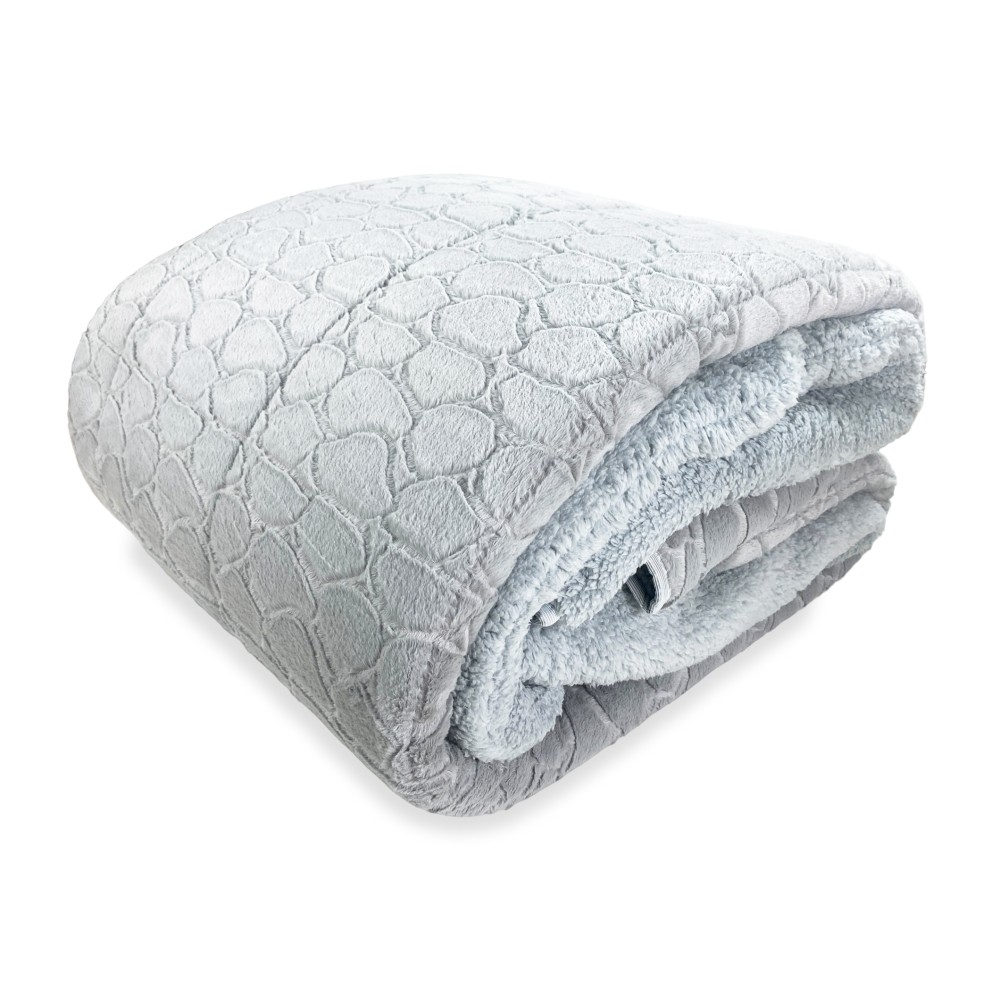 Suave Piel Sintética QUILT PETRA Gris 2 Dobles Doble
