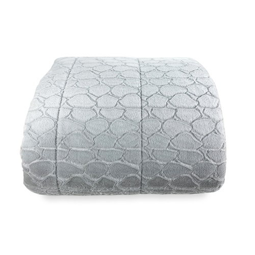 Soft Faux Fur QUILT PETRA Grey 2 Doubles Double