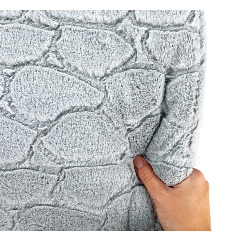 Soft Faux Fur QUILT PETRA Grey 2 Doubles Double