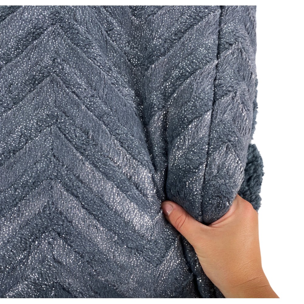 TRAPUNTA in Soffice Eco-pelliccia SPIGA Grigio Antracite 2 Piazze Matrimoniale