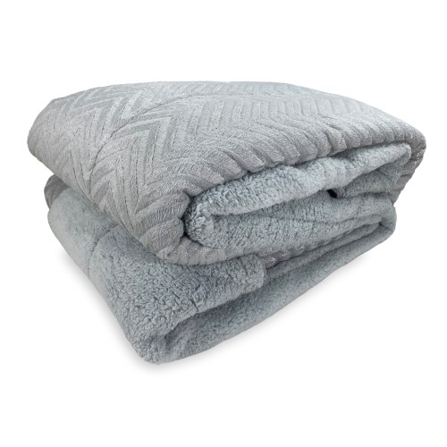 QUILT aus weichem Kunstfell SPIKE Grey 2 Doubles Double