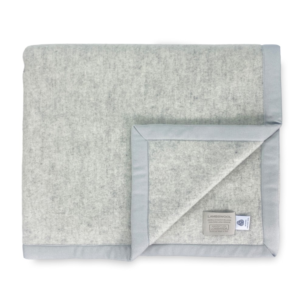 LAMMWOLLE WOLLDECKE GRAU MELANGE Doppelbett 2 Betten