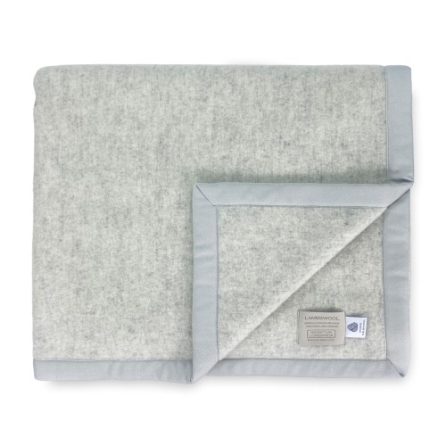 LAMBSWOOL WOOL BLANKET GREY MELANGE Double 2 Beds