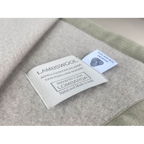 COPERTA in lana LAMBSWOOL Beige LINO Matrimoniale 2 Piazze