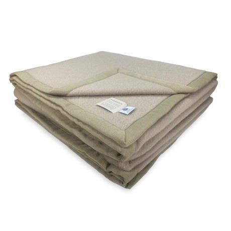 Coperta lana nel colore beige lino in pura lana vergine