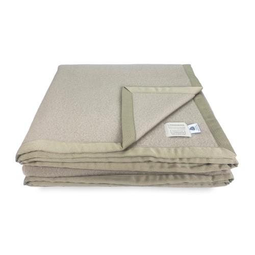 LAMBSWOOL Wool Blanket Beige LINEN Double 2 Sizes
