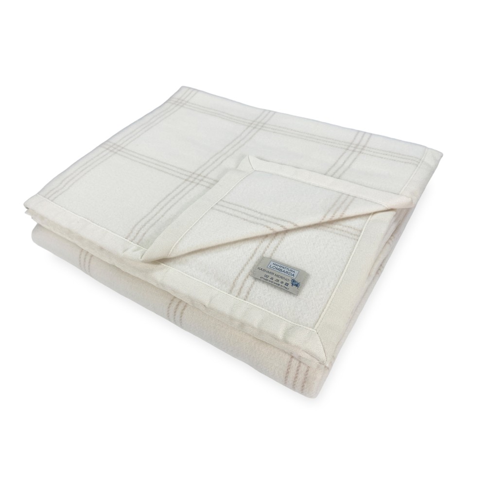 Coperta Estiva Adelaide in Lana Merino e Kashmir – Leggera, Traspirante, Antipilling – Made in Italy, Mezza Stagione