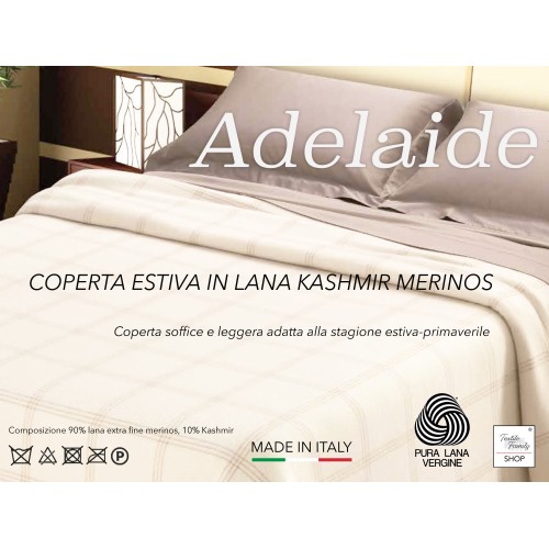 Adelaide Sommerdecke aus Merino- und Kaschmirwolle – leicht, atmungsaktiv, Anti-Pilling – Made in Italy, Zwischensaison