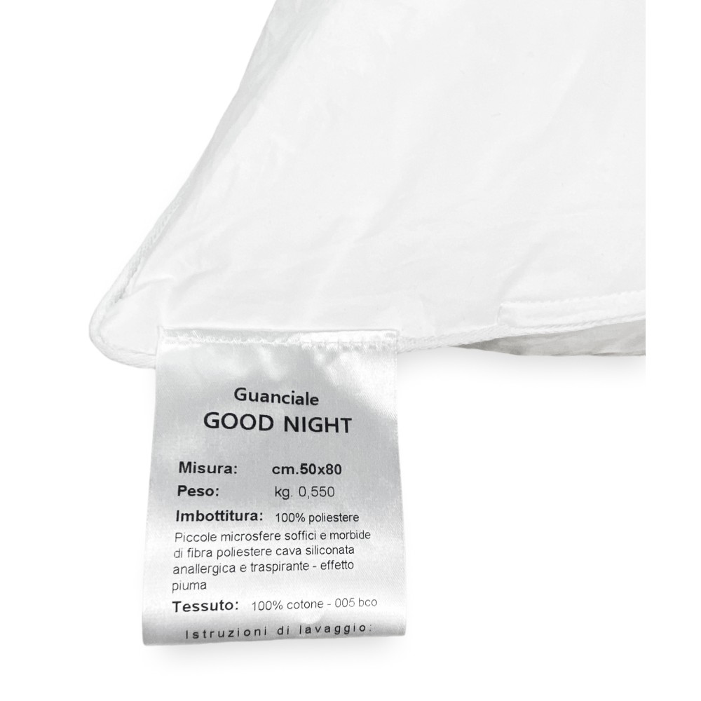 GOOD NIGHT Hypoallergenes Kissen mit Federeffekt aus Mikrosphären Made in Italy