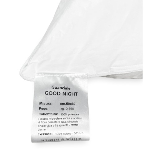 GOOD NIGHT Hypoallergenes Kissen mit Federeffekt aus Mikrosphären Made in Italy