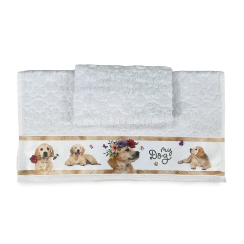 DOG TOWEL SET Spirits in Pure Cotton Made in Italy