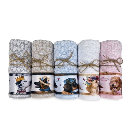 DOG TOWEL SET Spirits in Pure Cotton Made in Italy