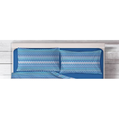 BEATRICE Blue duvet cover in pure cotton Made in Italy