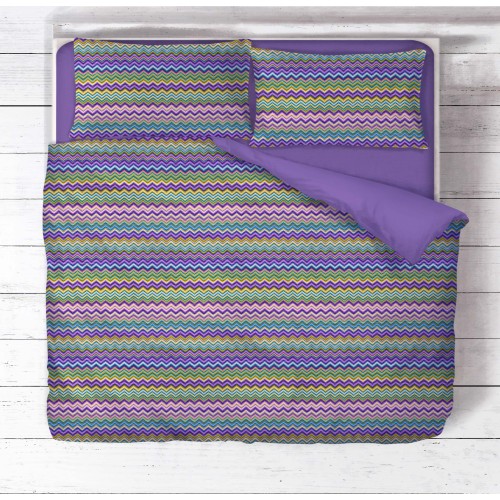 BEATRICE Lilac Duvet Cover in Pure Cotton Made in Italy