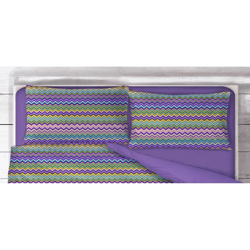 COPRIPIUMINO BEATRICE Lilla in Puro cotone Made in Italy