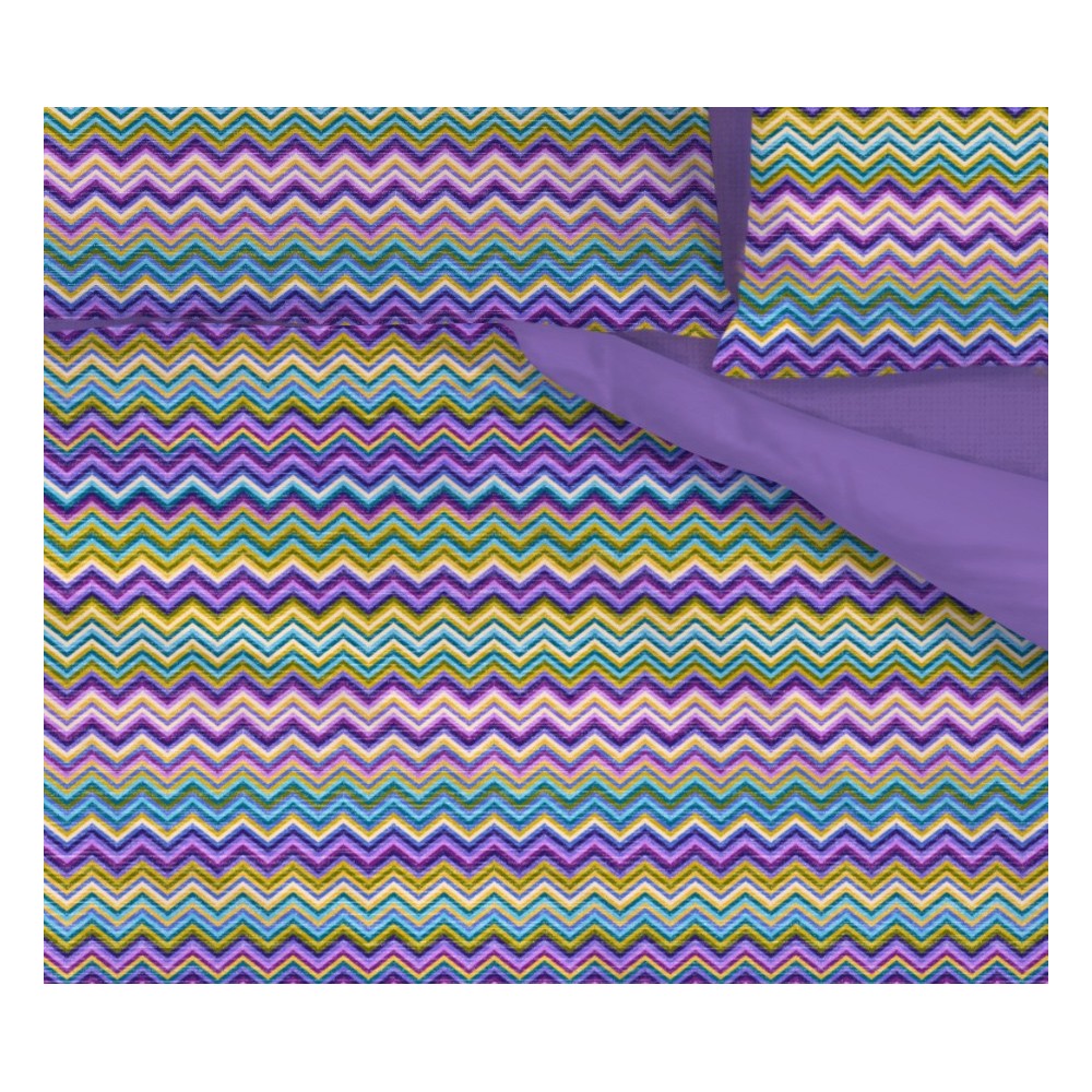 BEATRICE Funda nórdica lila de puro algodón made in Italy