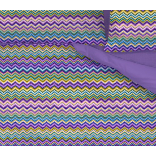 BEATRICE Lilac Duvet Cover in Pure Cotton Made in Italy