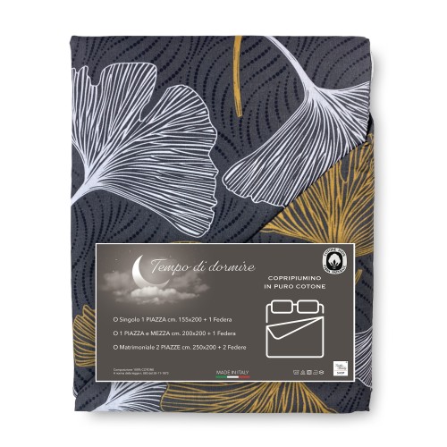 COPRIPIUMINO PETALI Oro in Puro cotone Made in Italy