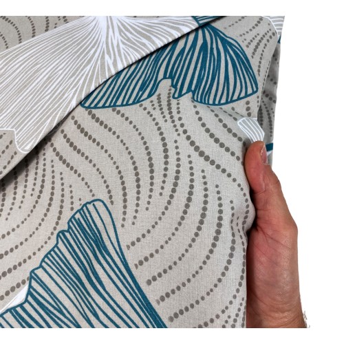 PETALI Green Duvet Cover in Pure Cotton Made in Italy