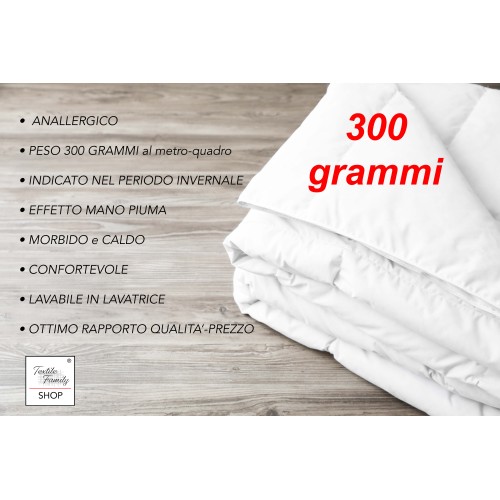 WINTER WHITE Synthetisches Bett Daunen 300 gr./m². Warm und weich