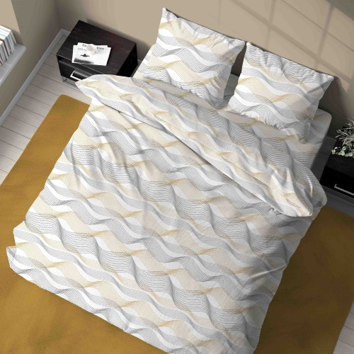 SET Winter sheet Fleece in CURVE gold anti-pilling FLANNEL in pure cotton