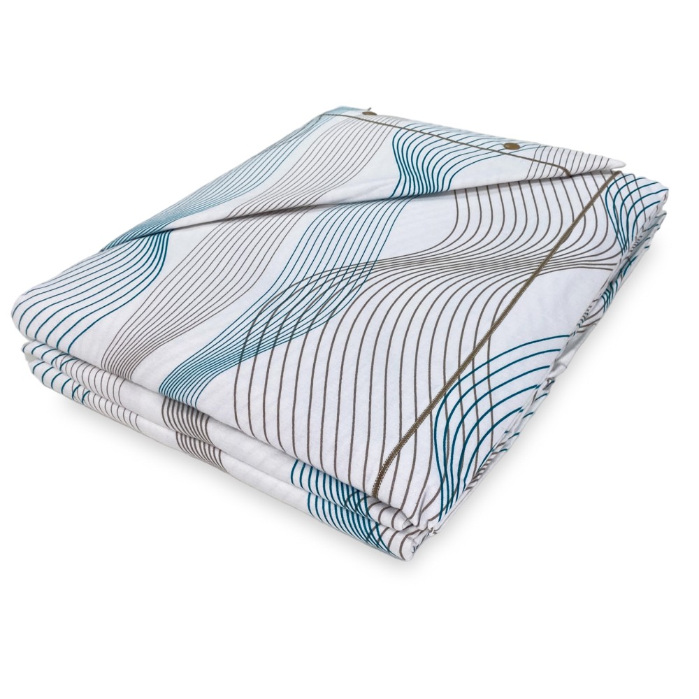 Drap d’hiver COMPLET Polaire en flanelle anti-boulochage CURVE vert en pur coton