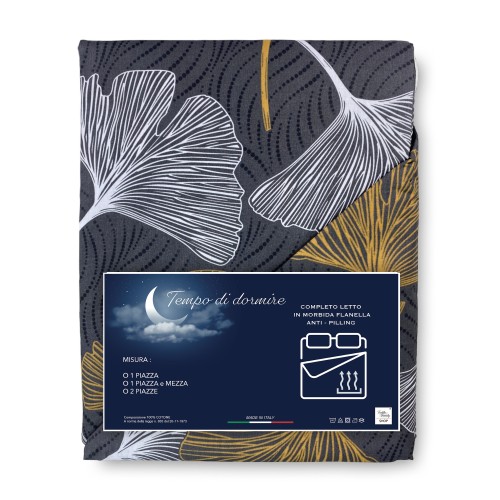 Drap d’hiver complet polaire en flanelle anti-boulochage pétales d’or en pur coton