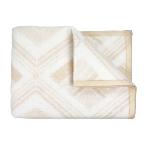 SQUARE BLANKET Children in real Pure WOOL for COT soft and Warm Natural color
