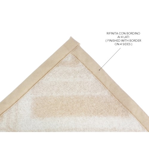 SQUARE BLANKET Children in real Pure WOOL for COT soft and Warm Natural color