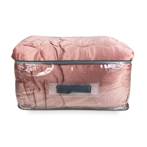 EDREDÓN Nórdico de terciopelo suave efecto pluma ROSA 2 cuadrados doble ELISIR jacquard