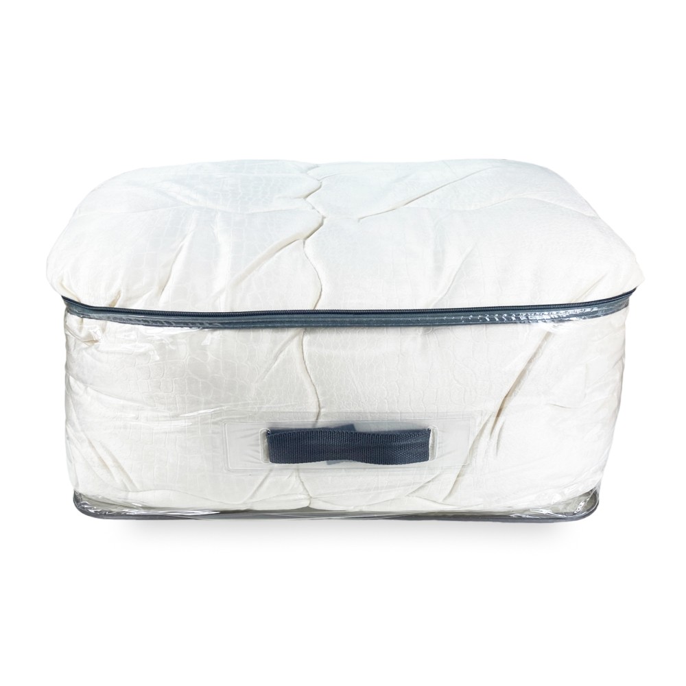 QUILT Duvet in soft IVORY velvet feather effect 2 squares double ELISIR jacquard