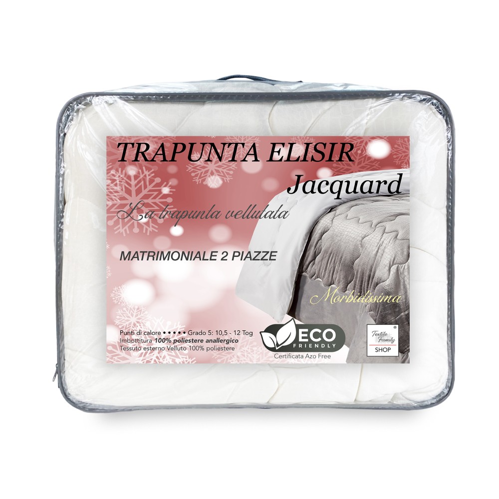 QUILT Edredón nórdico de suave terciopelo MARFIL efecto pluma 2 cuadrados doble ELISIR jacquard