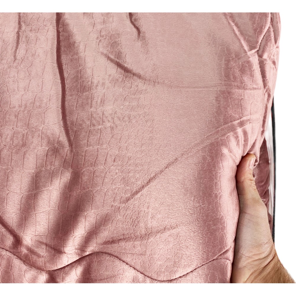 EDREDÓN Nórdico de terciopelo suave efecto pluma ROSA 2 cuadrados doble ELISIR jacquard