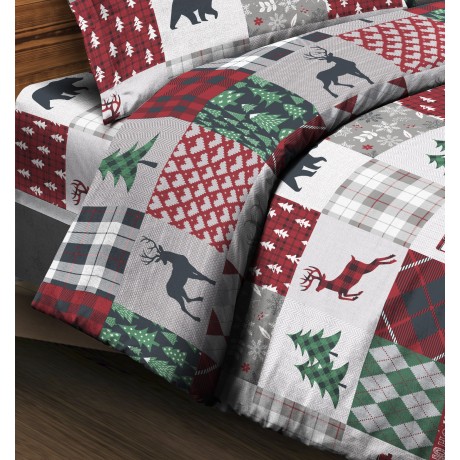 Drap d’hiver TIROLO Abstract Fleece en flanelle anti-boulochage TIROLO en pur coton