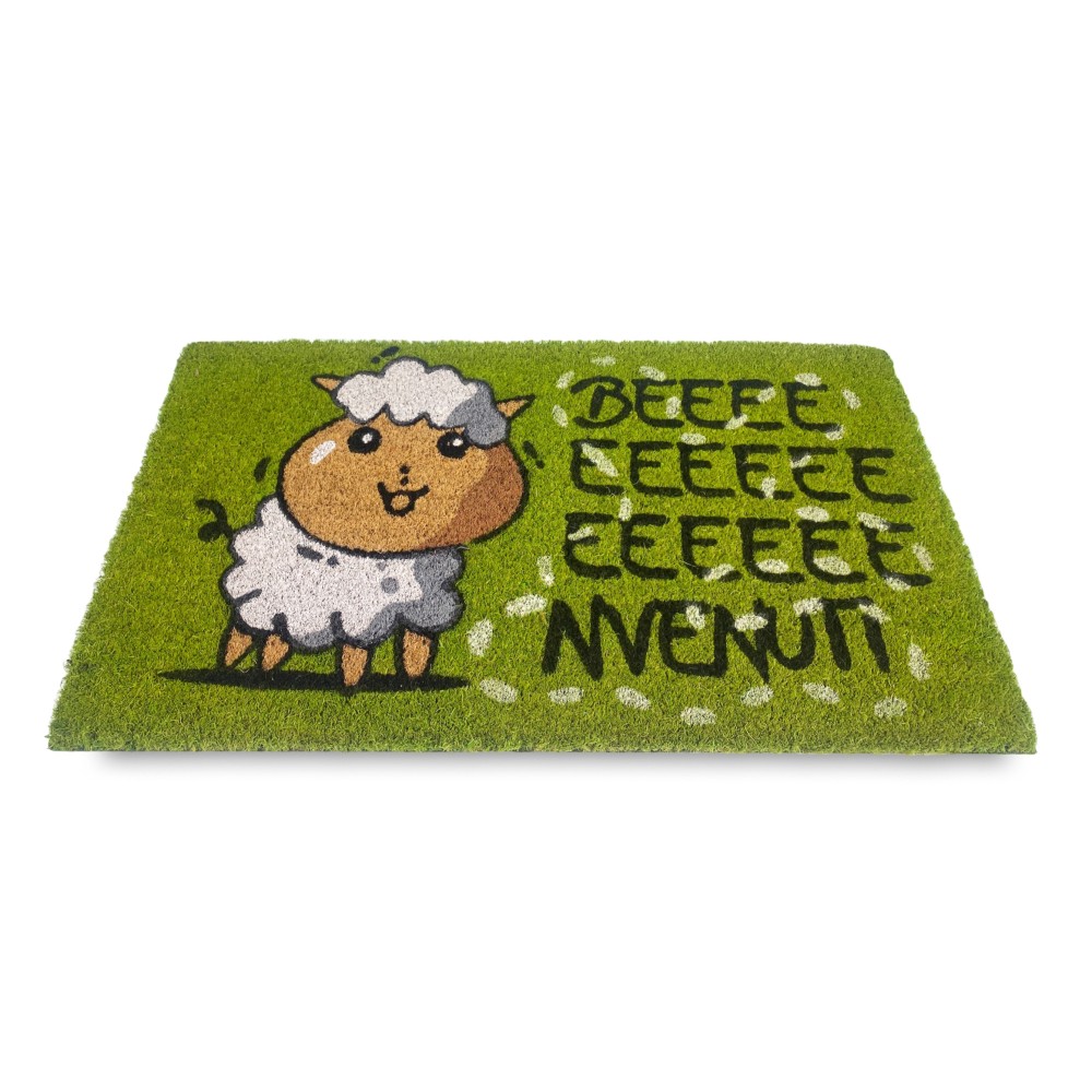 RUG Natural Coconut Doormat with SHEEP WELCOME