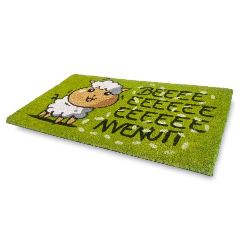 RUG Natural Coconut Doormat with SHEEP WELCOME