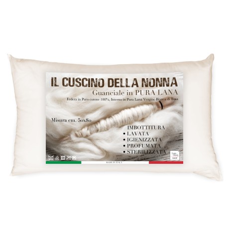 cuscino letto in pura lana made in Italy